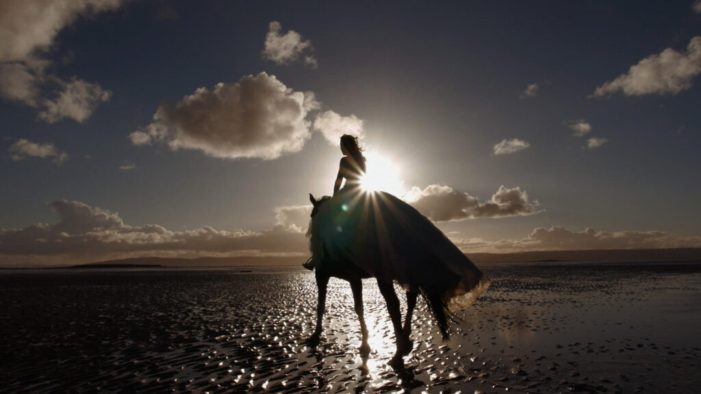 Wirral bride on horse